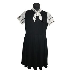 Fantaist Women's Dress Cotton Retro Fit Flare Bow